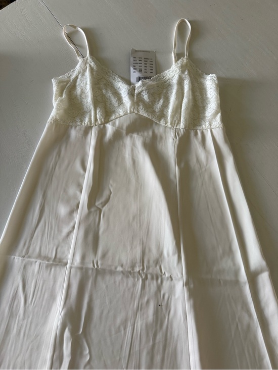 Brandy Melville Other - RARE Brandy Melville Ivory Lace-Top Satin Slip Dress